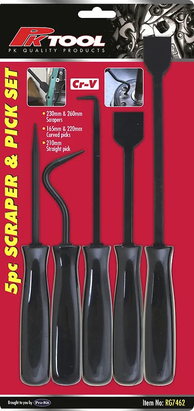 5 Pieces Scraper, Curved Picks, Straight Pick & Pick Set - PKTool