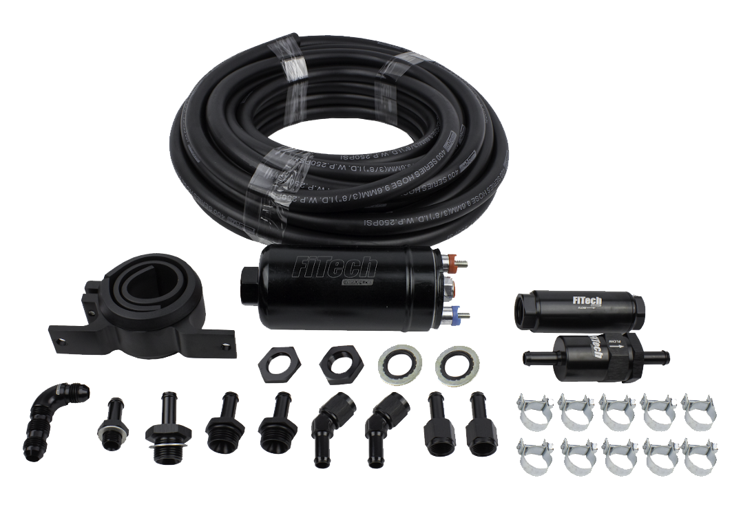 GO Fuel Inline Pump Fuel Delivery Kit 255LPH FI50001 - FiTech - Electric Fuel Pumps - FiTech