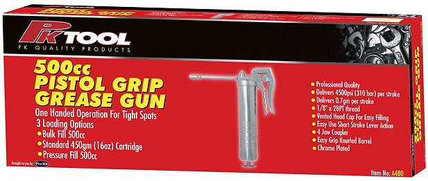500cc Pistol Grip Gun 16oz Cartridge Loading Professional Quality - PKTool