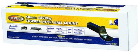 50mm Square Towbar Hitch Ball Mount- 3500kg 235mm Hole - LoadMaster