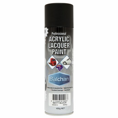 Professional Acrylic Lacquer Paint Matt Black 400g - Balchan | Universal Auto Spares