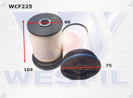 Diesel Fuel Filter R2833P Fits Holden (2 Piece Set) WCF225 - Wesfil