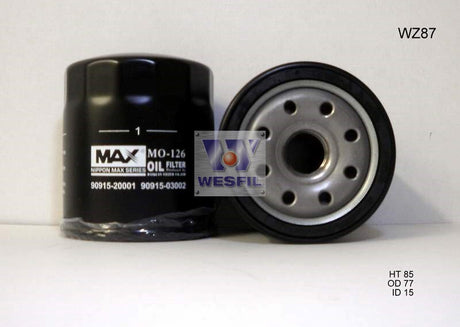 Oil Filter Z87 Fits Lister WZ87NM - Wesfil