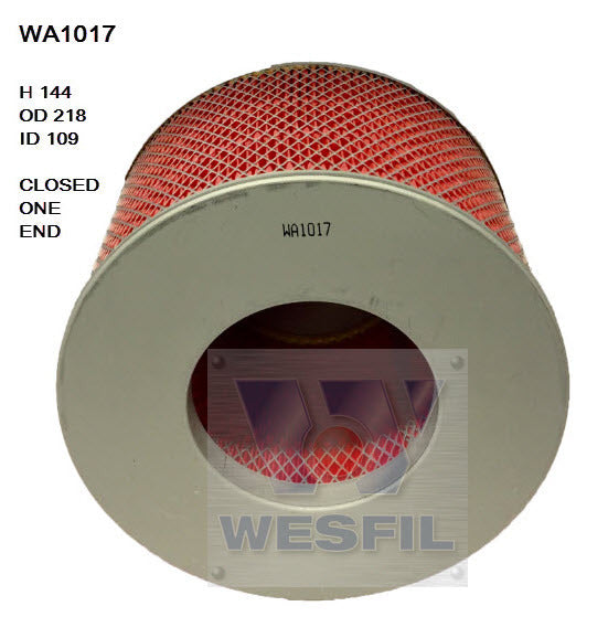 Air Filter A1350 Fits Toyota WA1017 - Wesfil