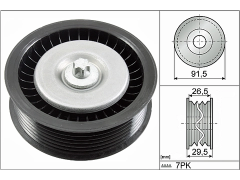 Deflection/Guide Pulley V-Ribbed Belt 532080810 - INA