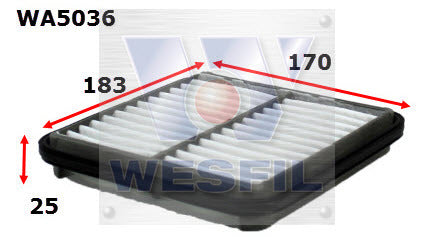 Air Filter A1625 Fits Toyota WA5036 - Wesfil