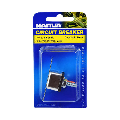 20 AMP Automatic Resetting Circuit Breaker Auto Reset 1 Piece - Narva | Universal Auto Spares