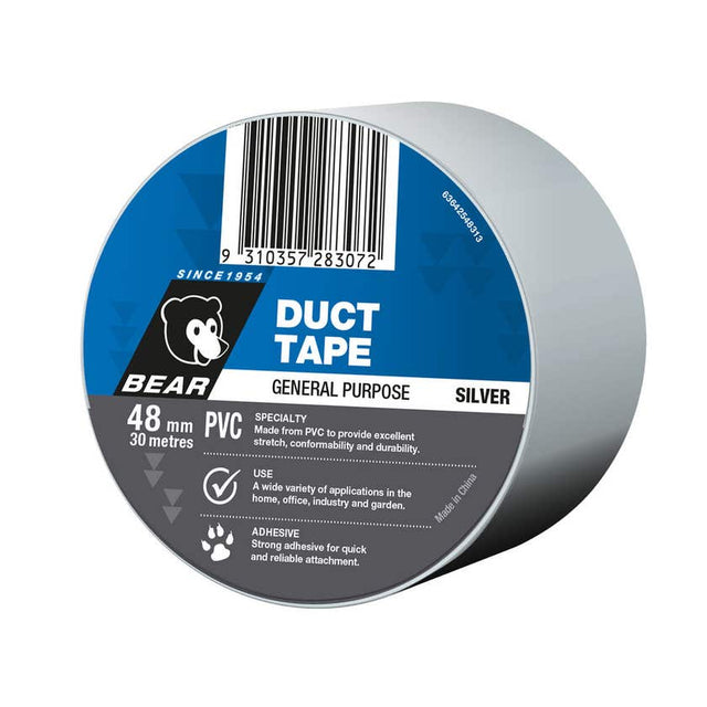 PVC Duct Tape Silver 48mm x 30m - BEAR
