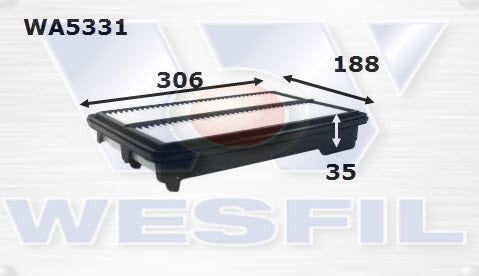 Air Filter A1823 Fits Honda WA5331 - Wesfil