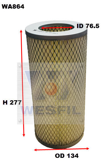 Air Filter A1215 Fits Toyota WA864 - Wesfil