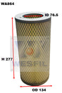 Air Filter A1215 Fits Toyota WA864 - Wesfil