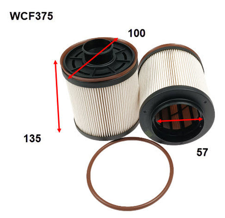 Diesel Fuel Filter Fits Ford WCF375 - Wesfil