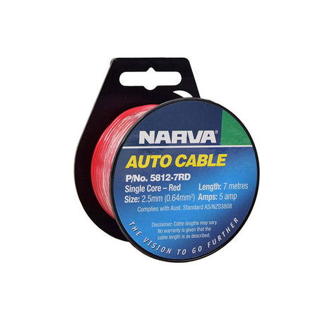 Auto Cable Single Core 2.5Mm 5A 7M Red - Narva | Universal Auto Spares