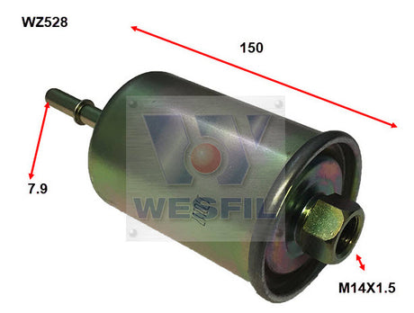 EFI Fuel Filter Z528 Fits Ford/Mitsubishi WZ528 - Wesfil