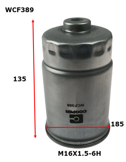 Diesel Fuel Filter Z1117 Hyundai/Kia WCF389 - Cooper