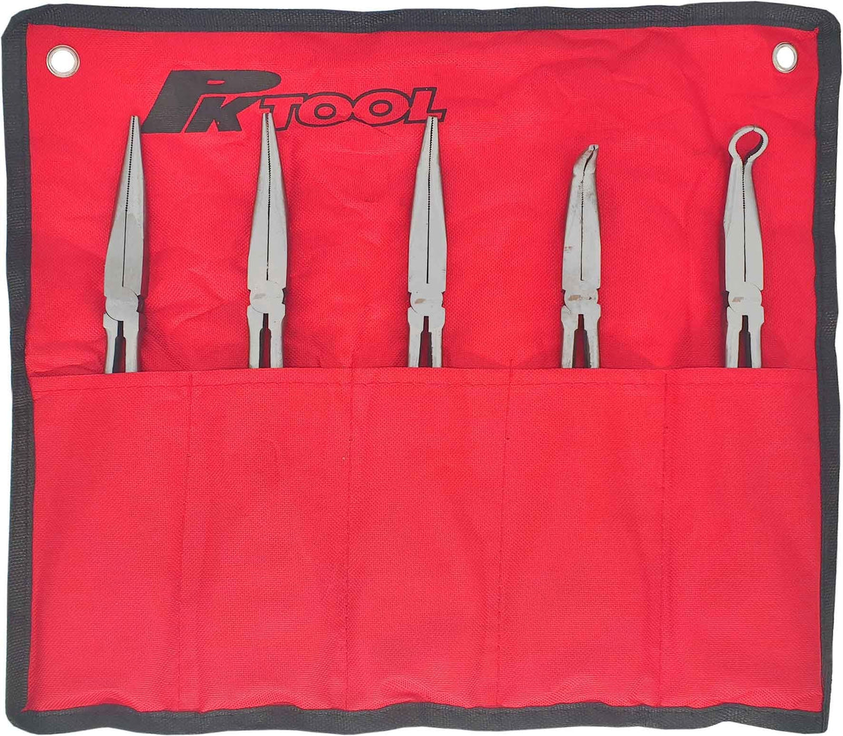 5pc Hose & Long Reach Plier Set - Straight, 30o, 45o, 90o & 1/2'' Hose Plier - PKTool