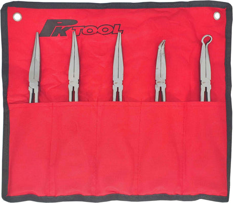 5pc Hose & Long Reach Plier Set - Straight, 30o, 45o, 90o & 1/2'' Hose Plier - PKTool