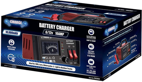 6/12v 10AMP Battery Chargers - Charge
