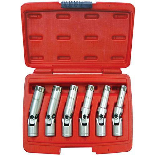 6 Piece 3/8” Drive CR-V Universal Joint Glow Plug Socket Set - PKTool
