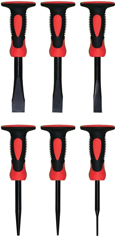 6 Pieces 180mm (7”) Chisel & Punch Set With Hand Guard - PKTool | Universal Auto Spares