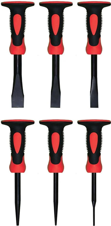 6 Pieces 180mm (7”) Chisel & Punch Set With Hand Guard - PKTool
