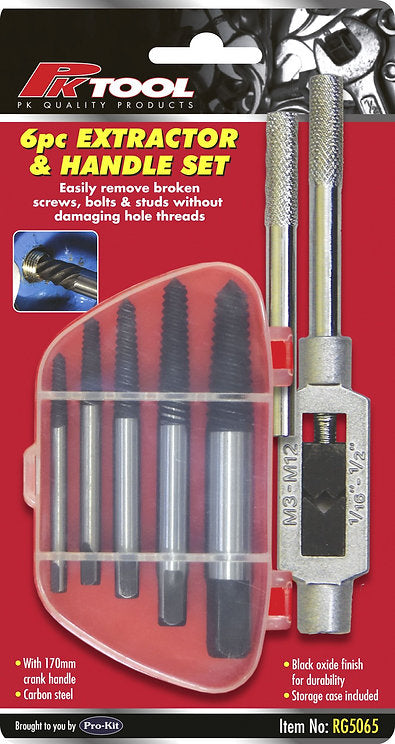 6 Pieces Bolt & Screw Extractor & Handle Set - PKTool