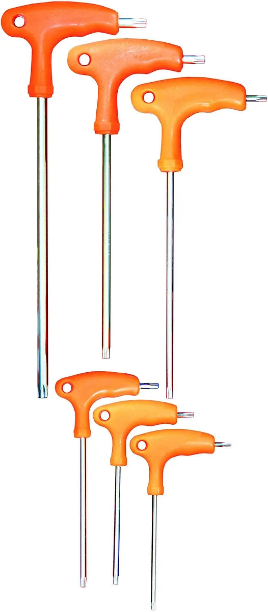 6 Pieces CR-V T-Handle Star Set T10, T15, T20 T25, T30 & T40 - PKTool