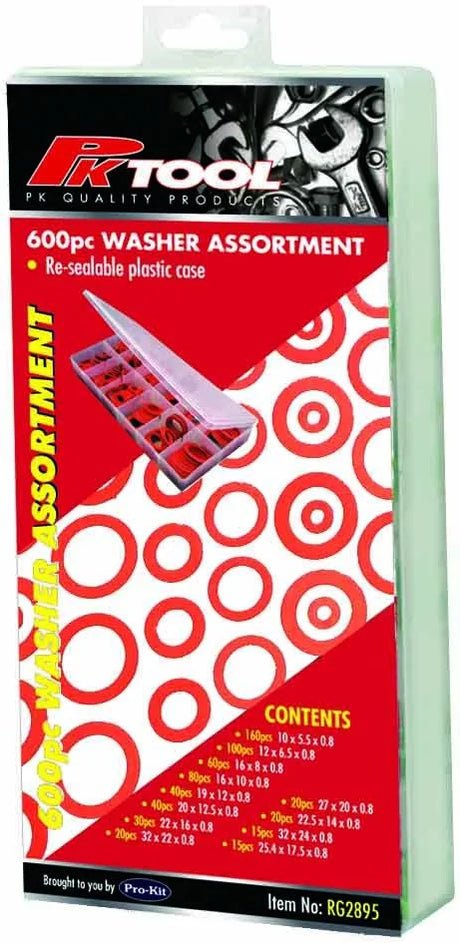600 Piece Fiber Washer Assortment Kit - PKTool