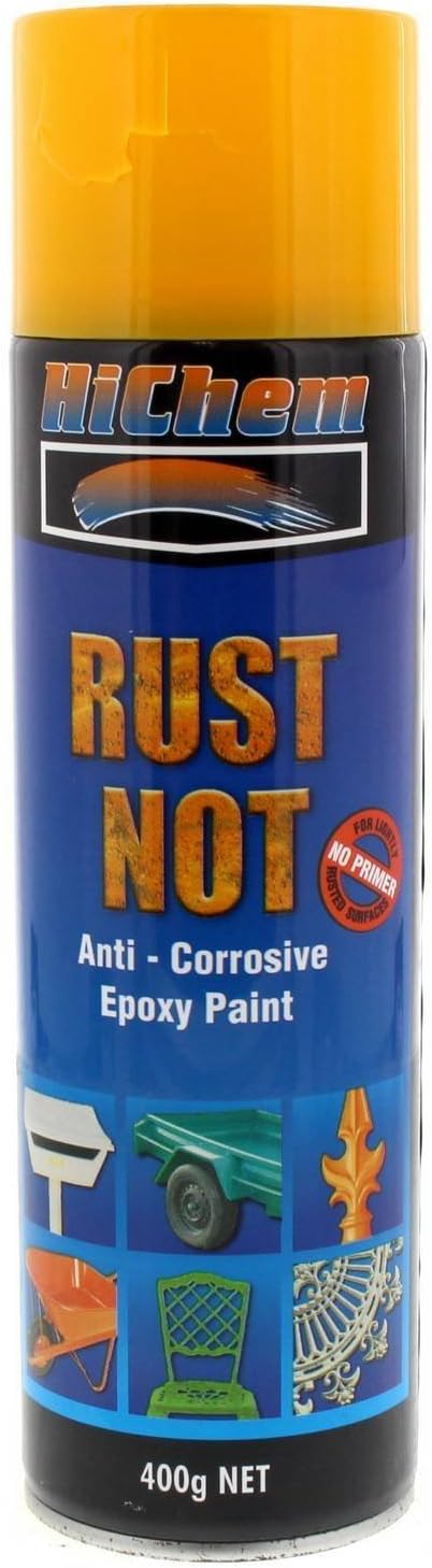 Rust Not Golden Yellow Spray Paint Can 400g - HiChem | Universal Auto Spares