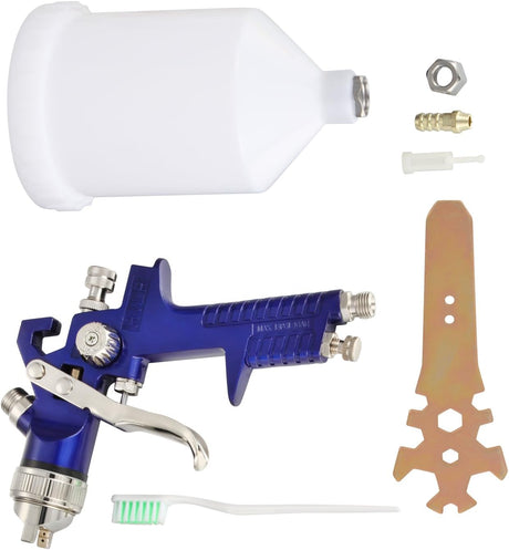 Gravity Feed Spray Paint Gun 1.7MM Nozzle Auto Body 600cc Plastic Cup