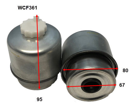 Diesel Fuel Filter Universal Element Assembly 5 Micron WCF361 - Wesfil