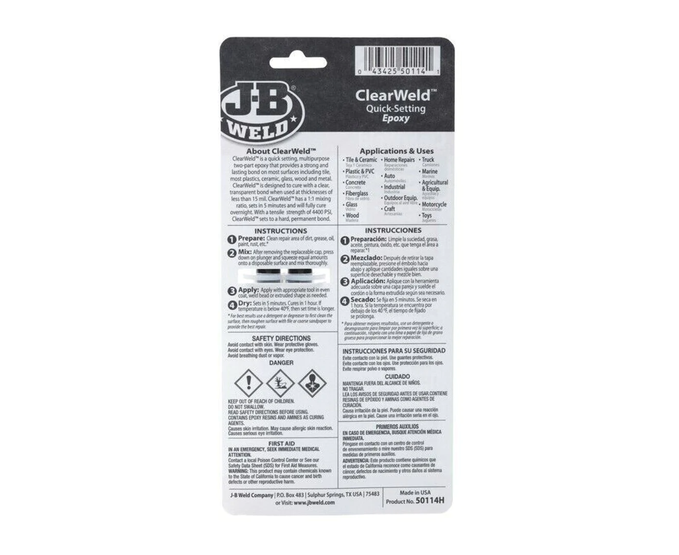 Clear Weld Quick Setting Epoxy High Strength 14mL - J-B Weld