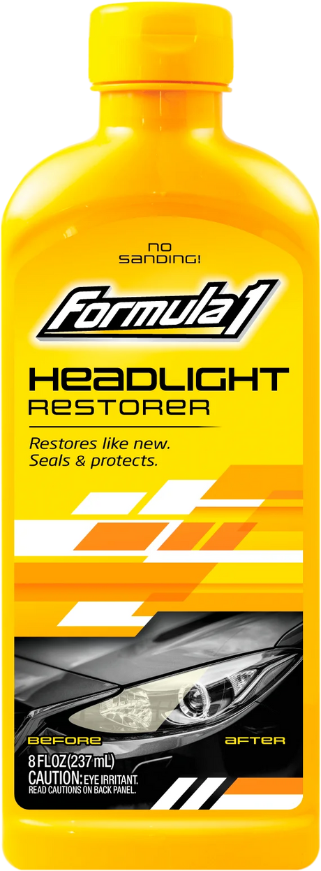 Headlight Cleaner Restorer & Sealant Clears Yellowed Headlights 237ml - Formula 1