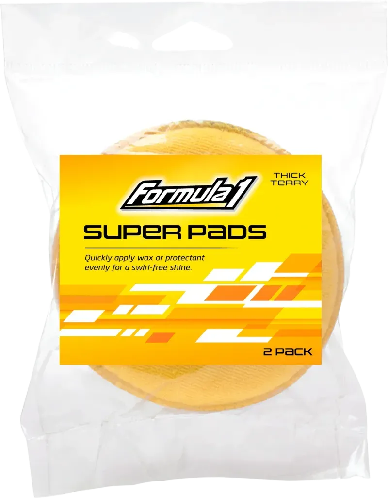 2 Super Pads Thick Terry Pads Spread Wax Washable & Reusable - Formula 1