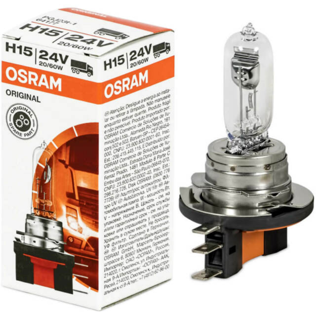 Halogen H15 24V 20/60W PGJ23T-1 1=1 Globe 64177 - Osram