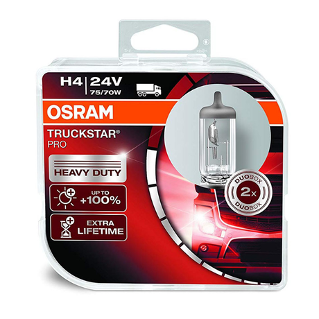 H4 24V 75/70W Truckstar - P43T-38 (Duo Pack) 64196TSP-HCB - Osram