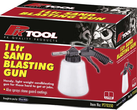 1 Litre Sand Blasting & Stone Guard Spray Gun Walnut Shells Aluminium - PKTool