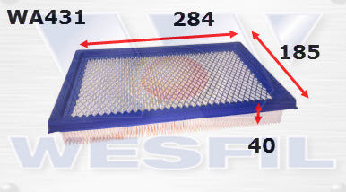 Air Filter A431 Fits Ford WA431 - Wesfil