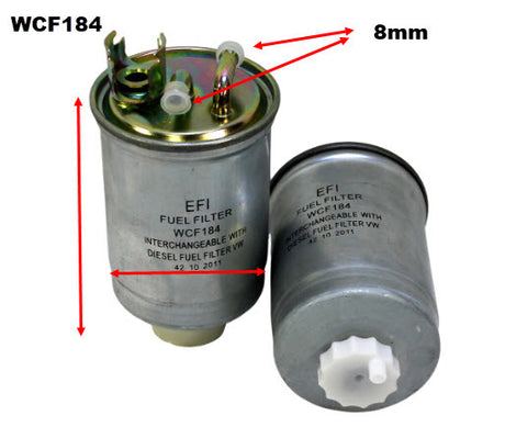 Diesel Fuel Filter Fits VW WCF184 - Wesfil