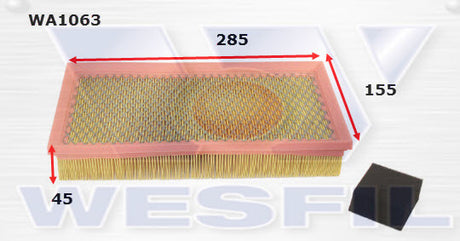 Air Filter A1744 Fits Ford WA1063 - Wesfil