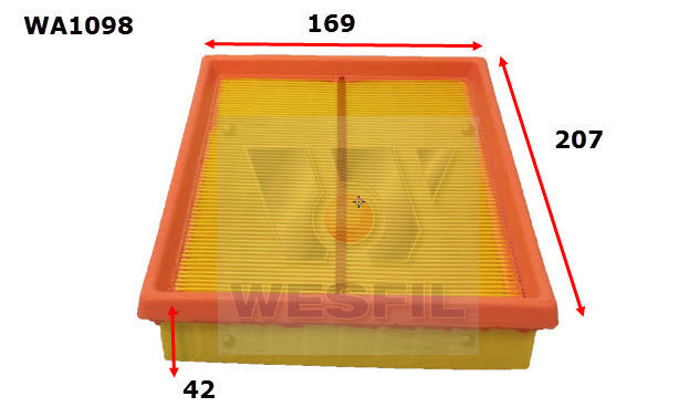 Air Filter A1694 Fits Peugeot WA1098 - Wesfil