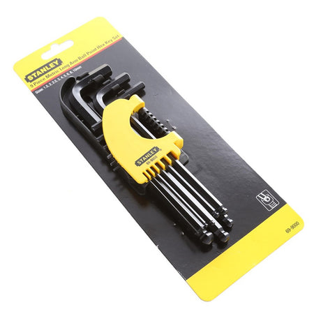 Metric Long Arm Ball Point 9 Piece Hex Key Set - Stanley | Universal Auto Spares
