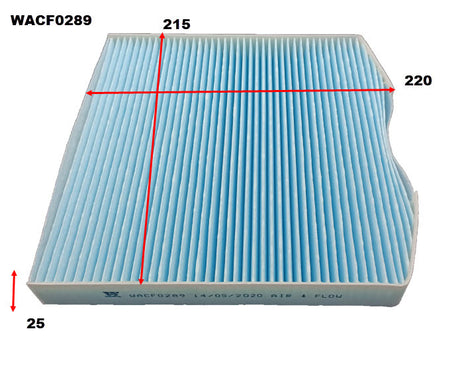 Cabin Filter RCA406P Fits LDV WACF0289 - Wesfil