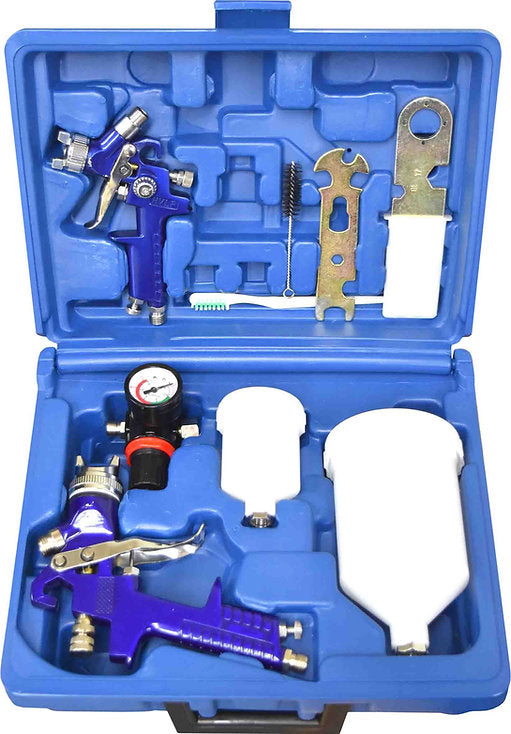 7 Piece HVLP Gravity Air Spray Gun Kit All-In-One Set - PKTool