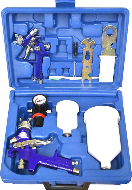 7 Piece HVLP Gravity Air Spray Gun Kit All-In-One Set - PKTool