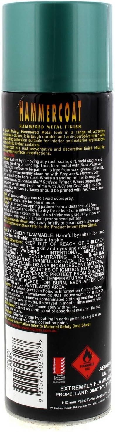 Hammer Coat Green Hammered Spray Paint Metal Finish 400g - HiChem