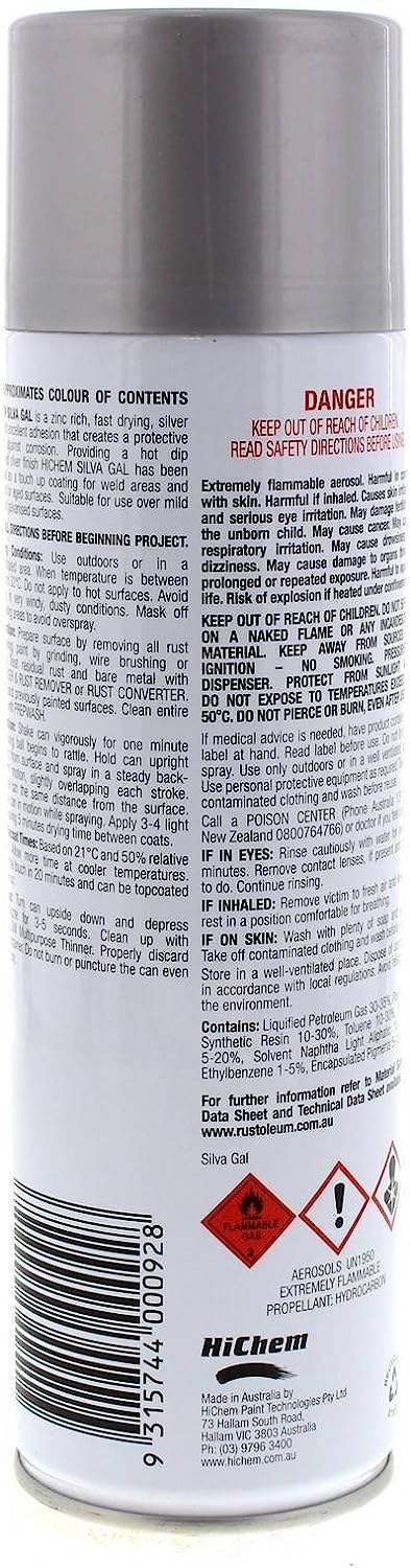 Silver Gal 2 in 1 Spray Paint Can Anti-Corrosive Protection 400g - HiChem