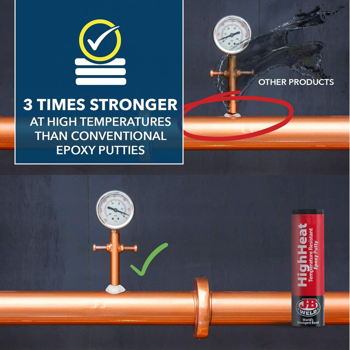 High Heat 500 Degree Epoxy Putty Stick 57g - J-B Weld