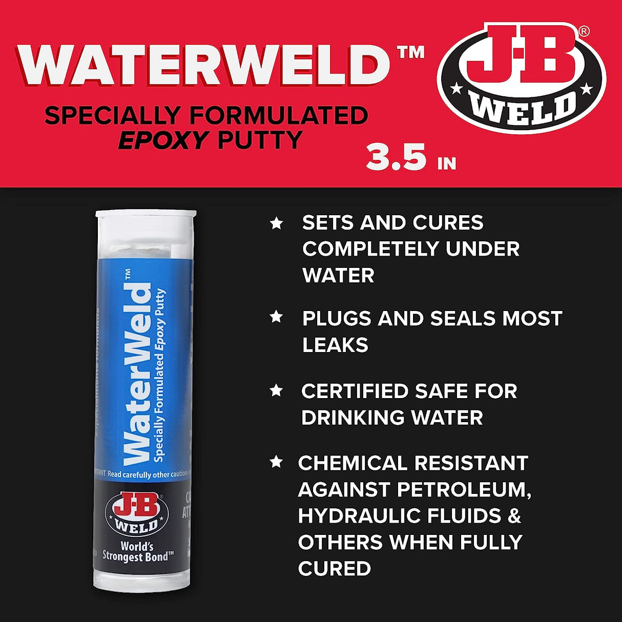 Water Weld Epoxy Putty Stick 57g - J-B Weld