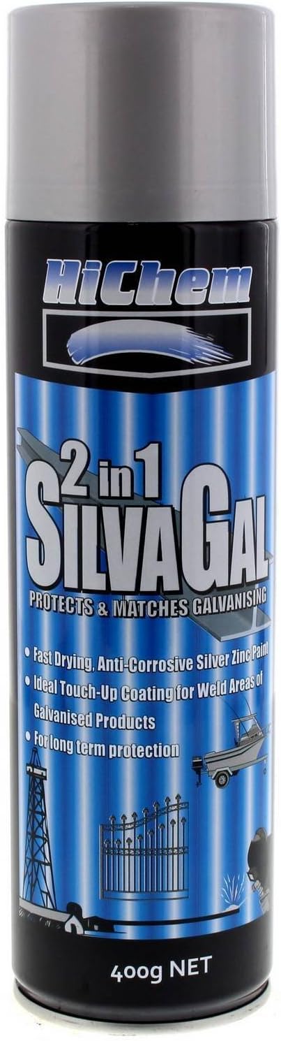 Silver Gal 2 in 1 Spray Paint Can Anti-Corrosive Protection 400g - HiChem | Universal Auto Spares
